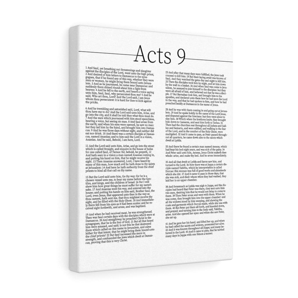 Bible Art Canvas - The Conversion of Saul Acts 9 Christian Wall Art | Ready to Hang Unframed Scripture Verse Gift for Home & Church Decor