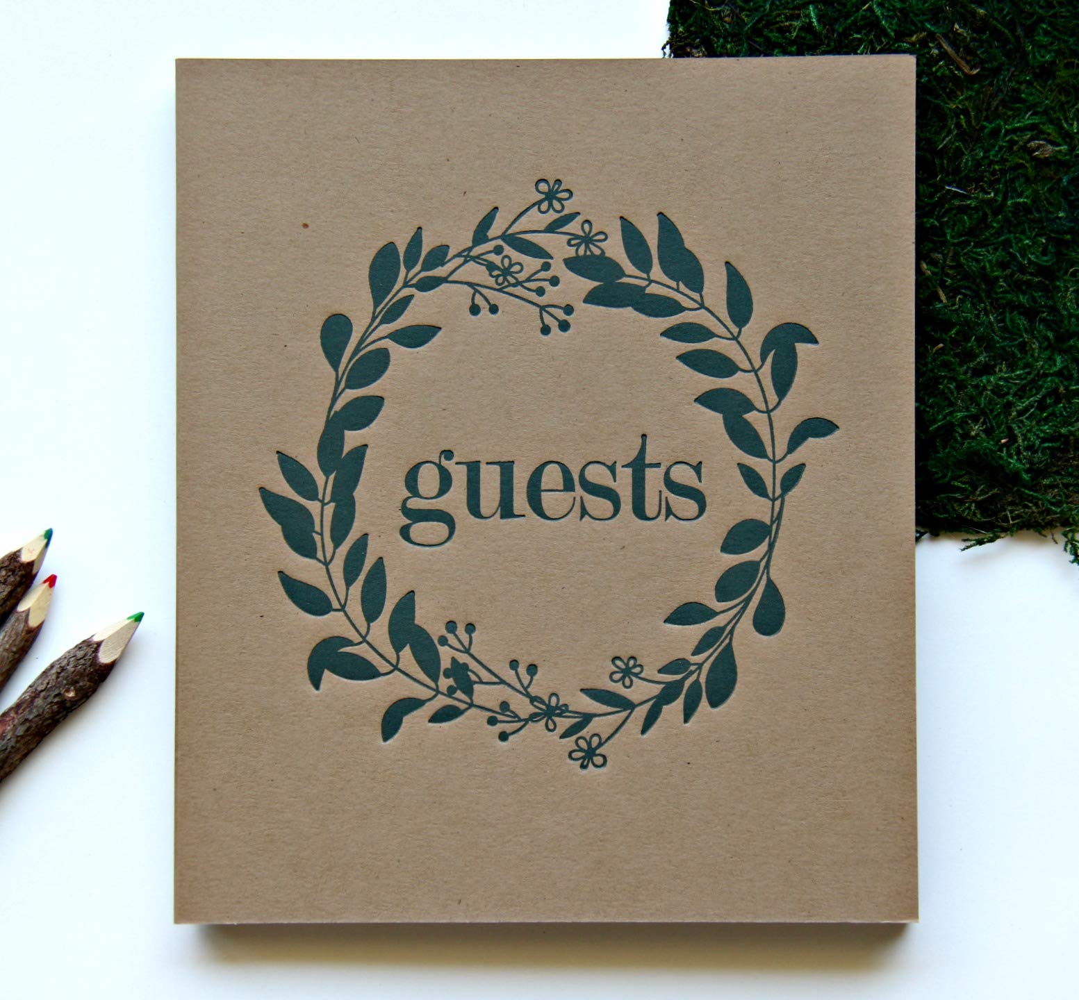Rustic Boho Guest Book for Wedding Reception & Baby Shower - 8.5x8.5 Kraft Pages for Polaroid Pictures, Fall Bridal Party Decorations, Perfect for Autumn Weddings, Bridal Showers, and Family Events