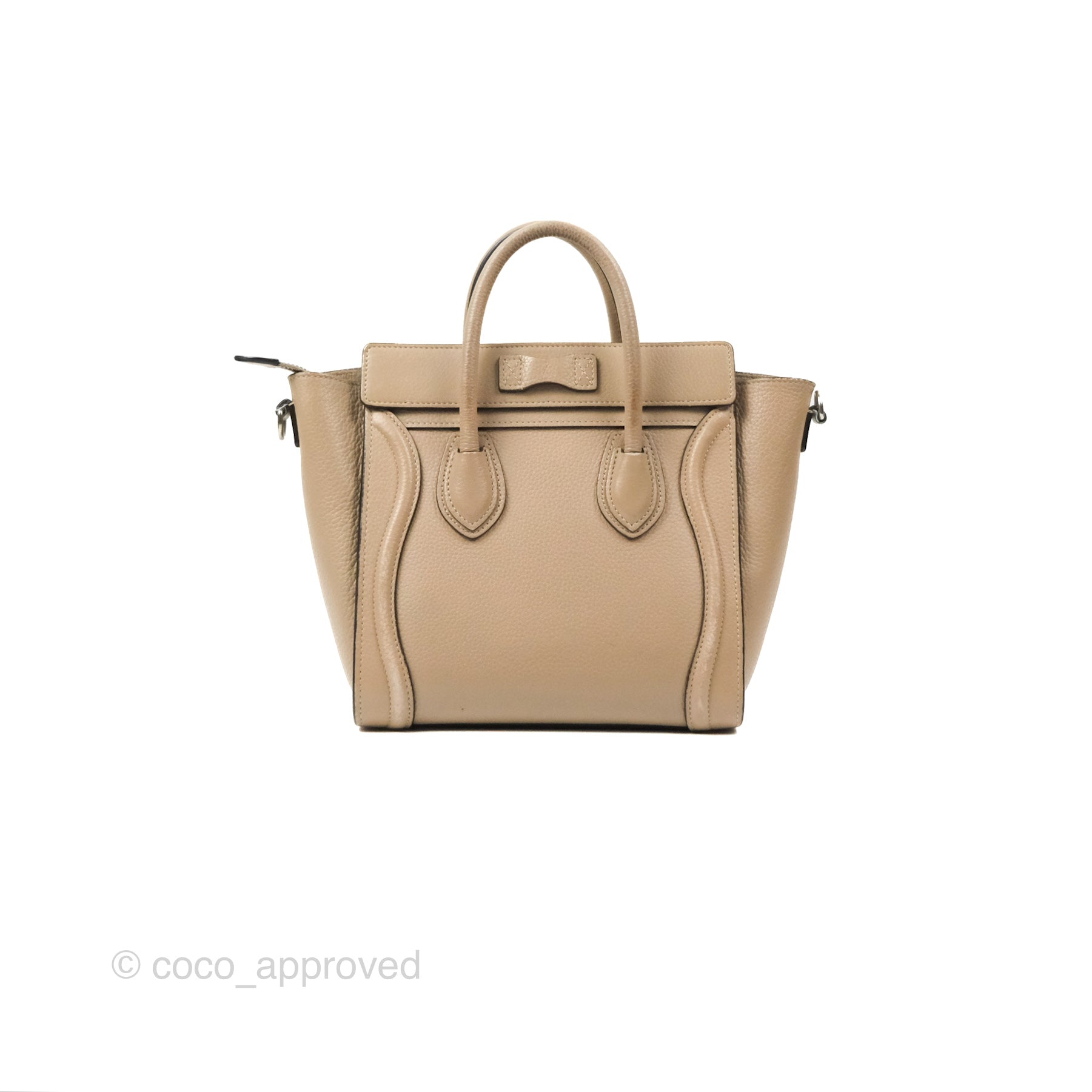 Celine Nano Luggage Bag in Dune Drummed Calfskin Leather - Stylish Crossbody Purse for Women, Perfect for Work, Travel & Everyday Use