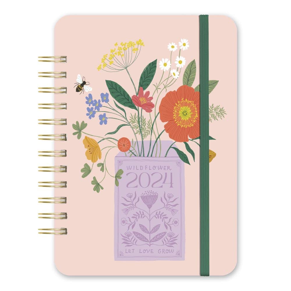 Orange Circle Studio 2023-2024 Let Love Grow 17-Month Wire-O Bound Weekly Planner with Week-Per-Spread View, Tear-Off To-Do Lists & Floral Design - Perfect for Office, School, Home Organization & Gift Giving