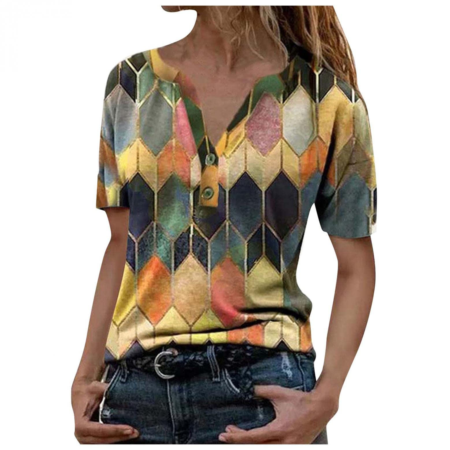 Masbird Women's Long Sleeve Henley T-Shirt - Casual Button Down Blouse Pullover Top for Everyday Wear, Work & Outings