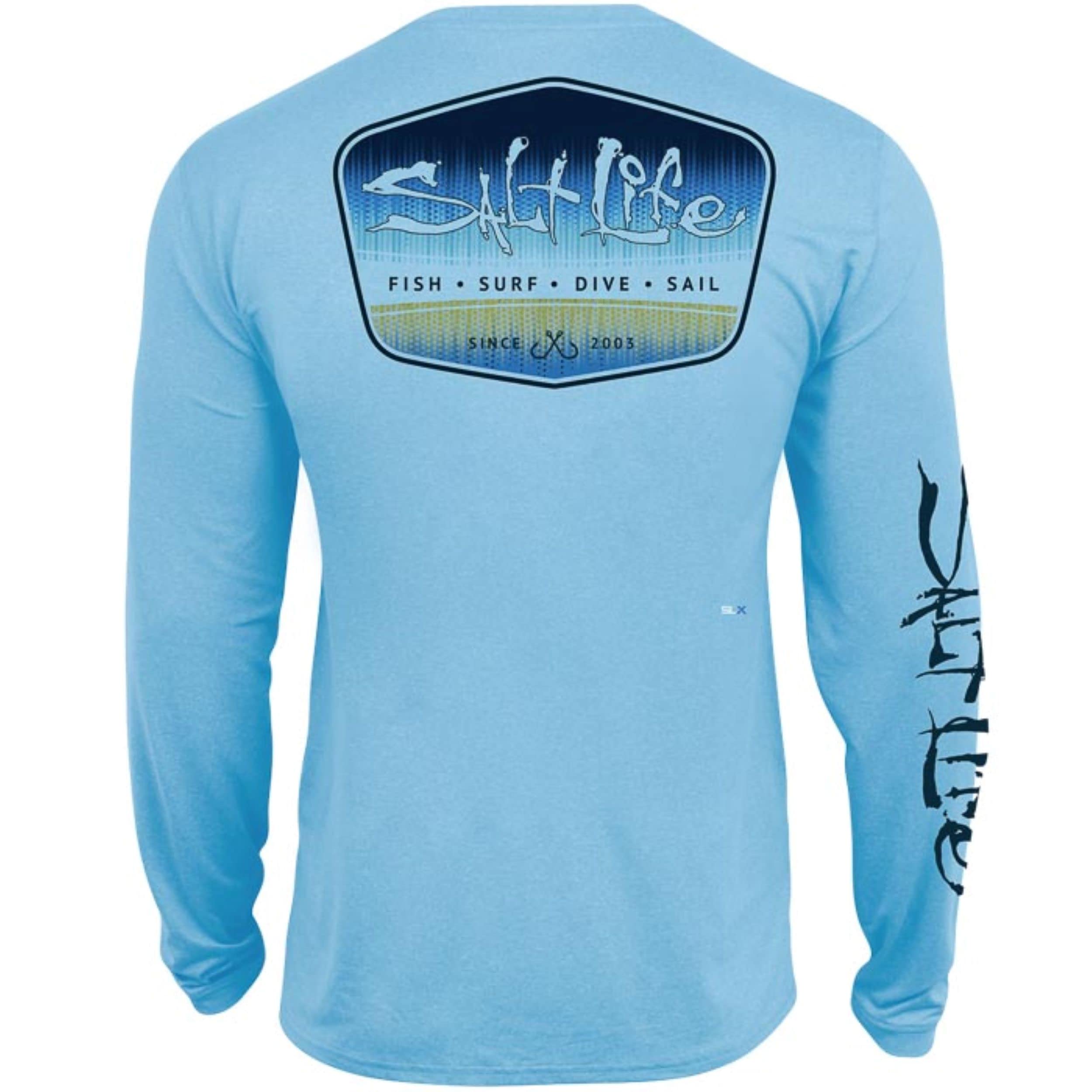Salt Life Men's Performance Long Sleeve Fishing Shirt - Quick Dry UV Protection Tuna Brigade Shirt for Boating, Beach & Outdoor Activities