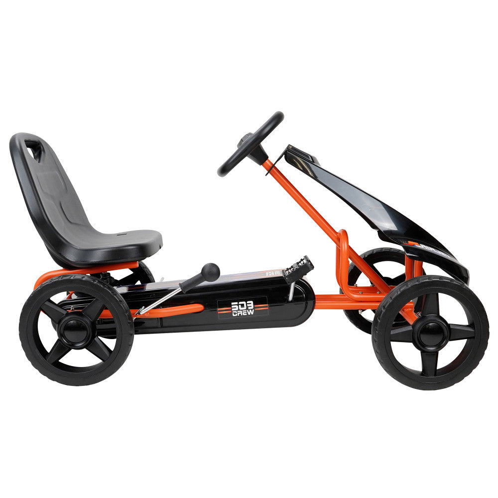 Jet-Powered Pedal Go Kart for Kids - Orange Sporty Graphics - Outdoor Racing Fun & Backyard Adventures