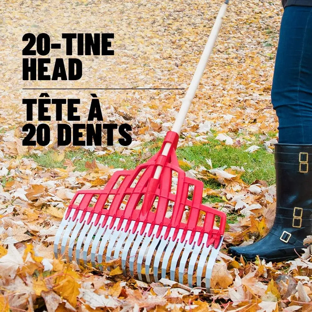 Garant GLR20SPC 20-Inch Multi-Purpose Rake with Polypropylene/Steel Tines & Comfort Grip - Perfect for Yard Work, Gardening, and Landscaping