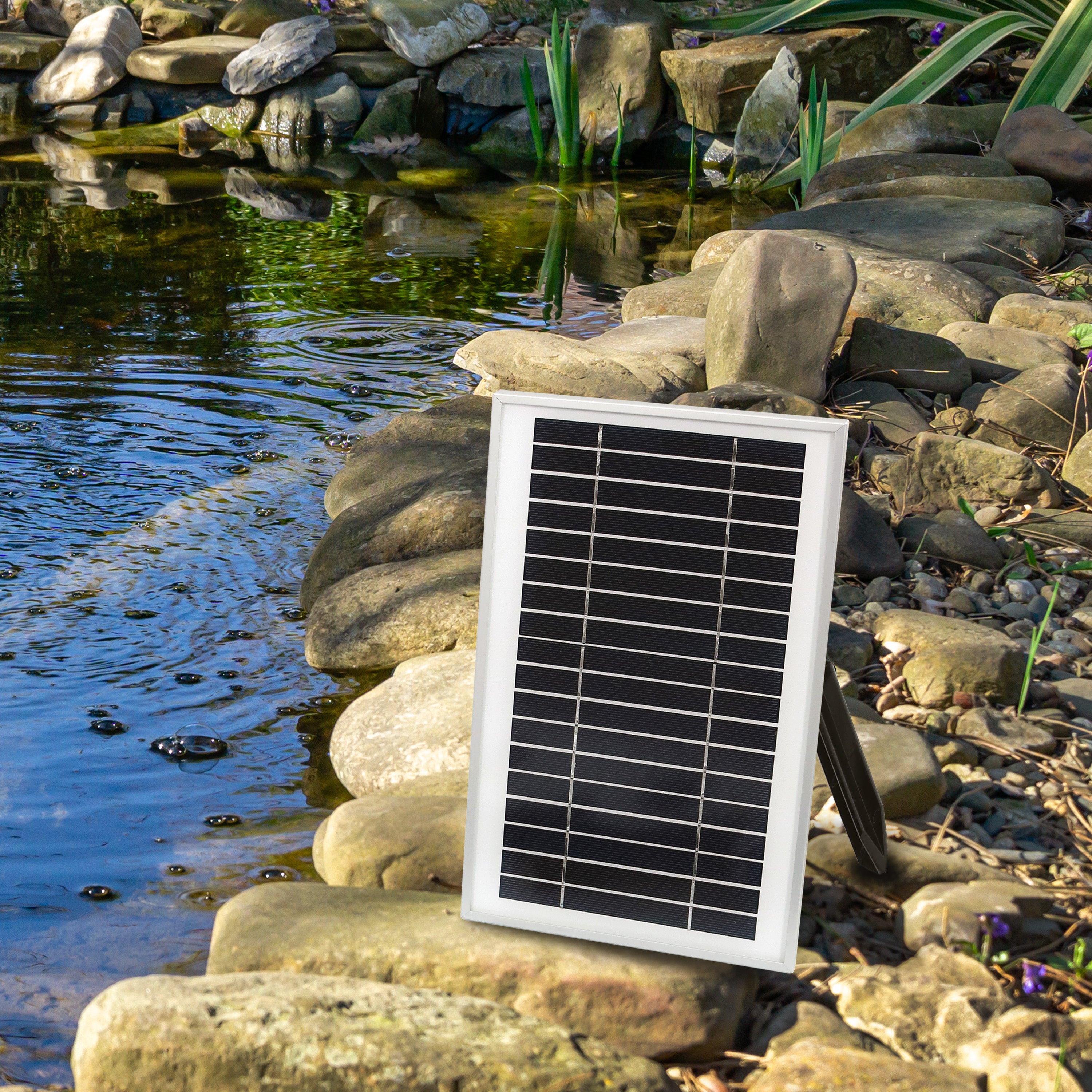 Sunnydaze 105 GPH Solar Water Pump with Battery, Remote Control & LED Light - 55ft Lift for Garden Fountain, Pond, Aquarium & Outdoor Water Features