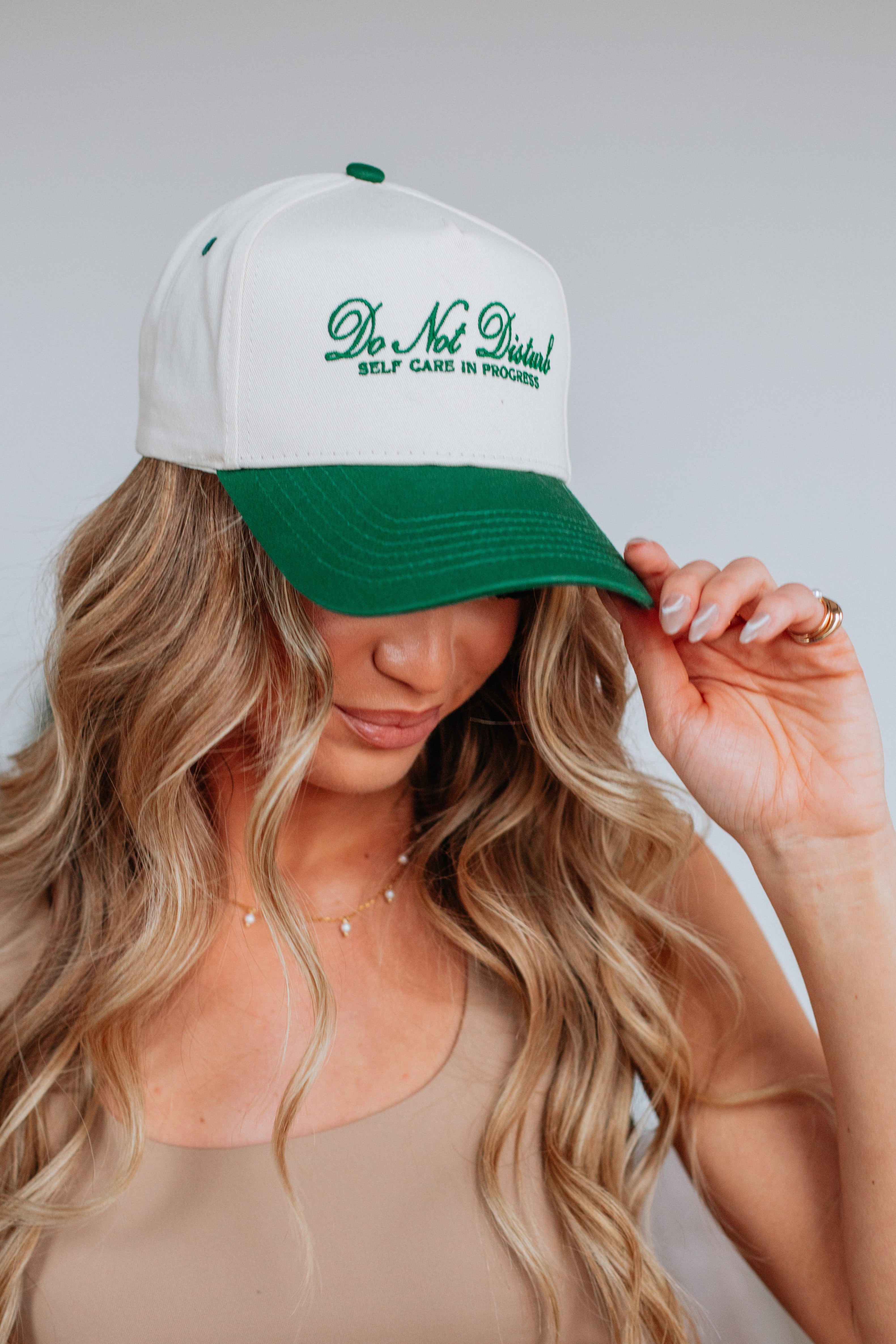 Best Do Not Disturb Trucker Hat in Hunter Green - Comfortable Mesh Back Cap for Outdoor Activities, Camping, and Road Trips