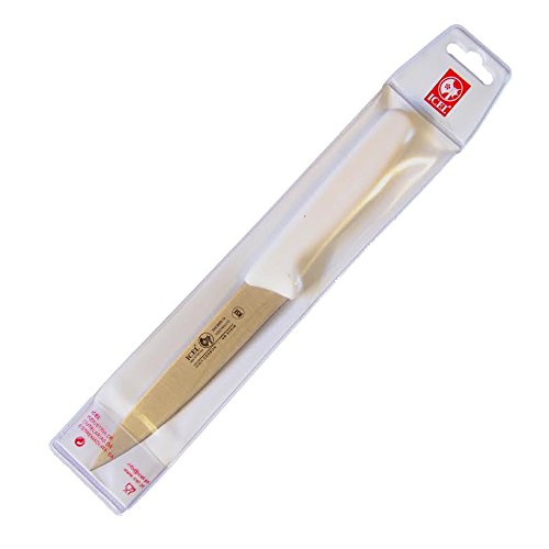 Icel 5.5-Inch Stiff Wide Blade Boning Knife - Extra Wide Straight Blade with White Handle - Perfect for Butchering, Meat Trimming & Kitchen Prep