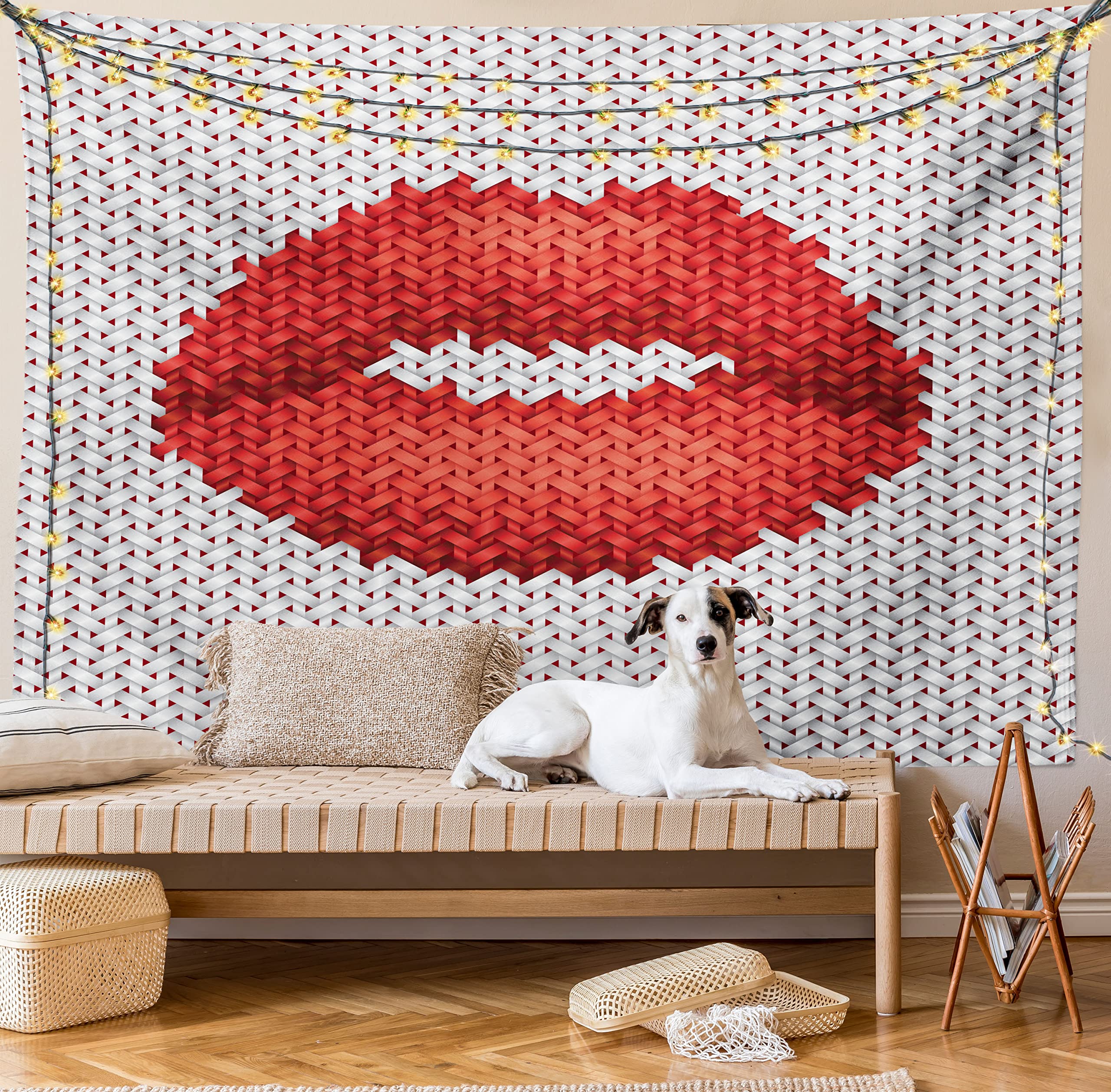 Ambesonne Feminine Tapestry - Twin Size Lips Design for Bedroom Wall Decor