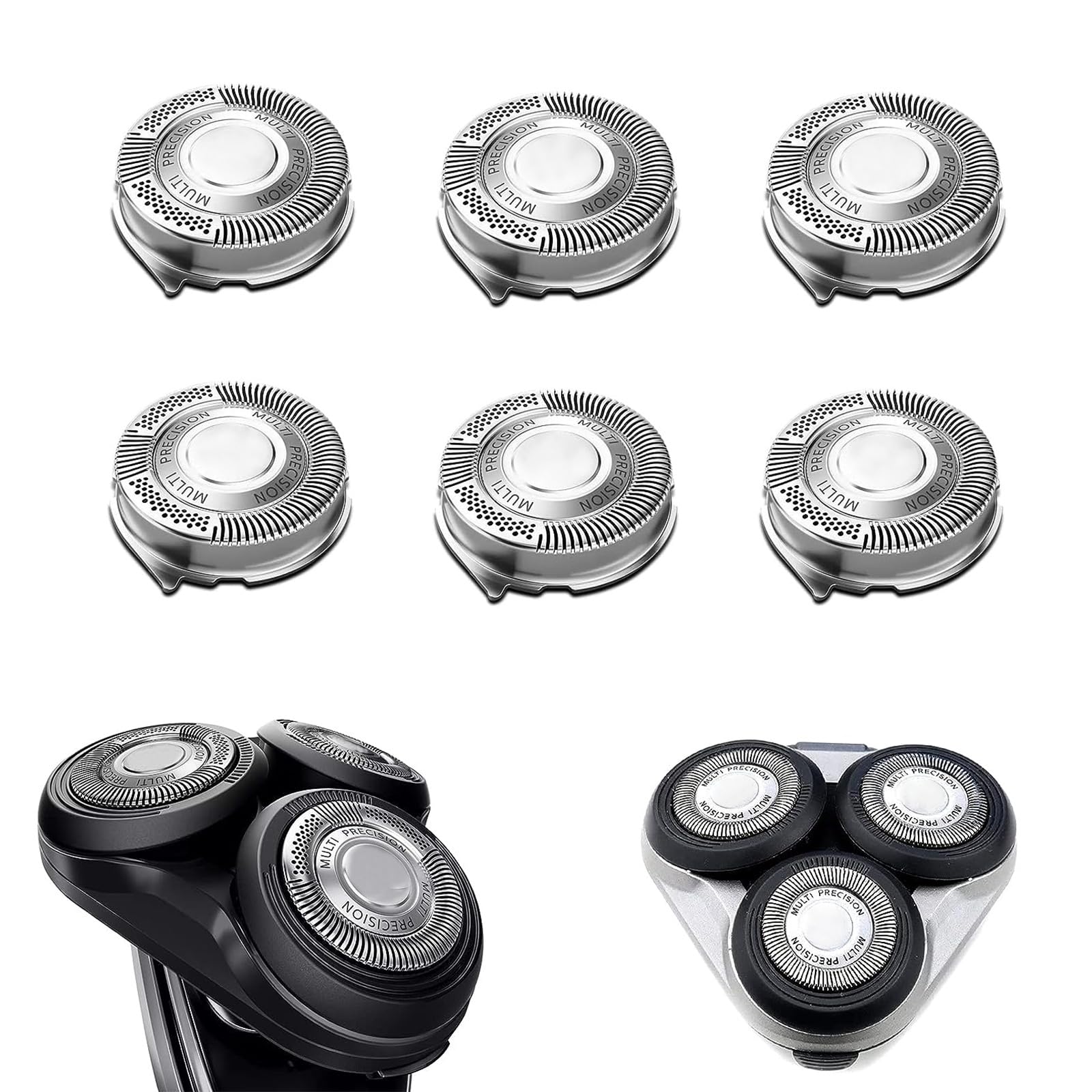 Philips Norelco Series 5000 Replacement Shaver Heads - 6 Pack - Compatible with AquaTouch & PowerTouch Models - Precision Shaving Blades for Smooth Shave - Perfect for Travel, Daily Grooming & Sensitive Skin Care