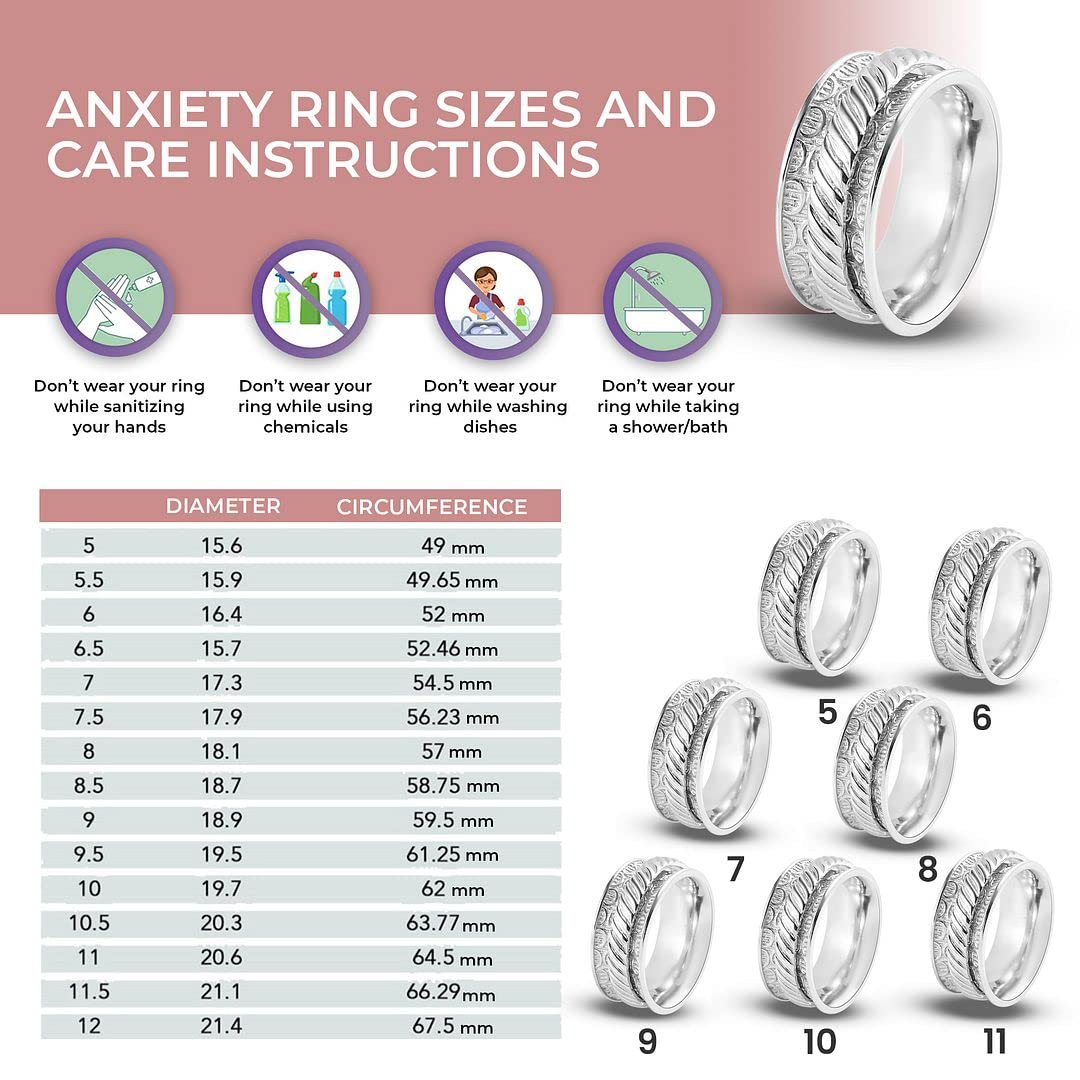 925 Sterling Silver Mom Spinner Ring for Women - Elegant Spinning Jewelry Gift for Mother's Day, Birthday & Anniversary - Perfect for Everyday Wear, Special Occasions & Gift Giving