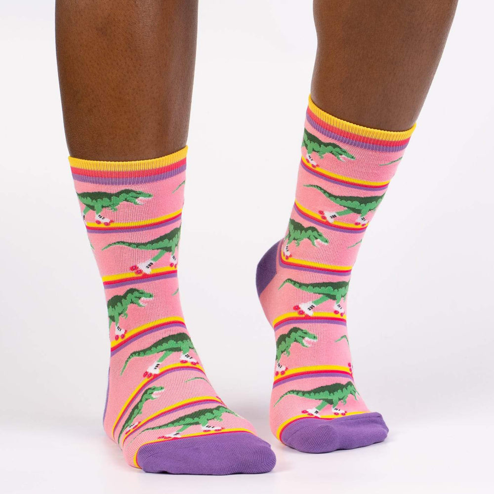 Rawr Dinosaur Crew Socks for Women - Fun and Comfortable Knee-High Socks - Perfect for Casual Wear, Gifts, and Cosplay