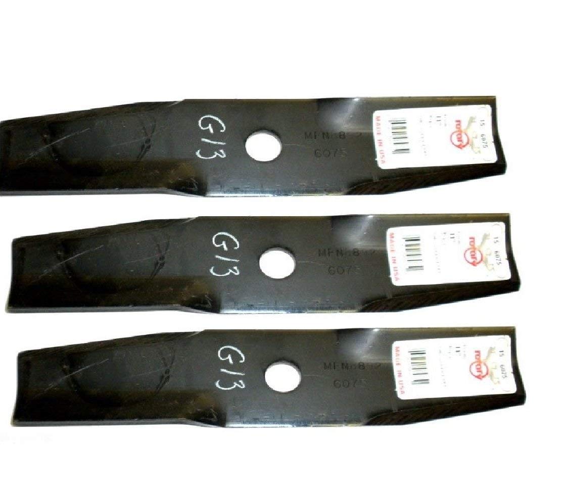 (3 Pack) 6075 Rotary Blades Replacement for Cub Cadet 477589-R3, 477598-R3, 490471-R1 - Compatible with Lawn Mowers, Tractors & Garden Equipment - Perfect for Grass Cutting, Lawn Maintenance & Landscaping