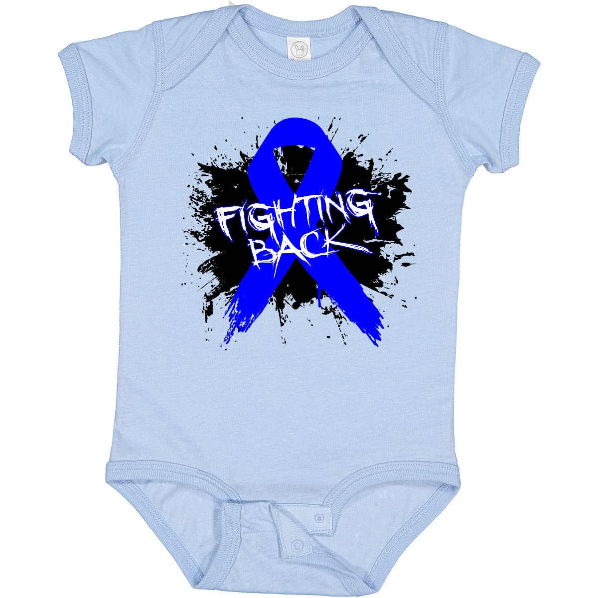 Inktastic Colon Cancer Awareness Baby Bodysuit - Cute Fight Back Onesie for Infants & Toddlers - Perfect for Cancer Survivor Support & Awareness Events