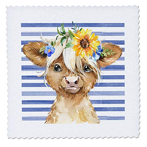Cute Image of Watercolor Sunflower Highland Cow Il