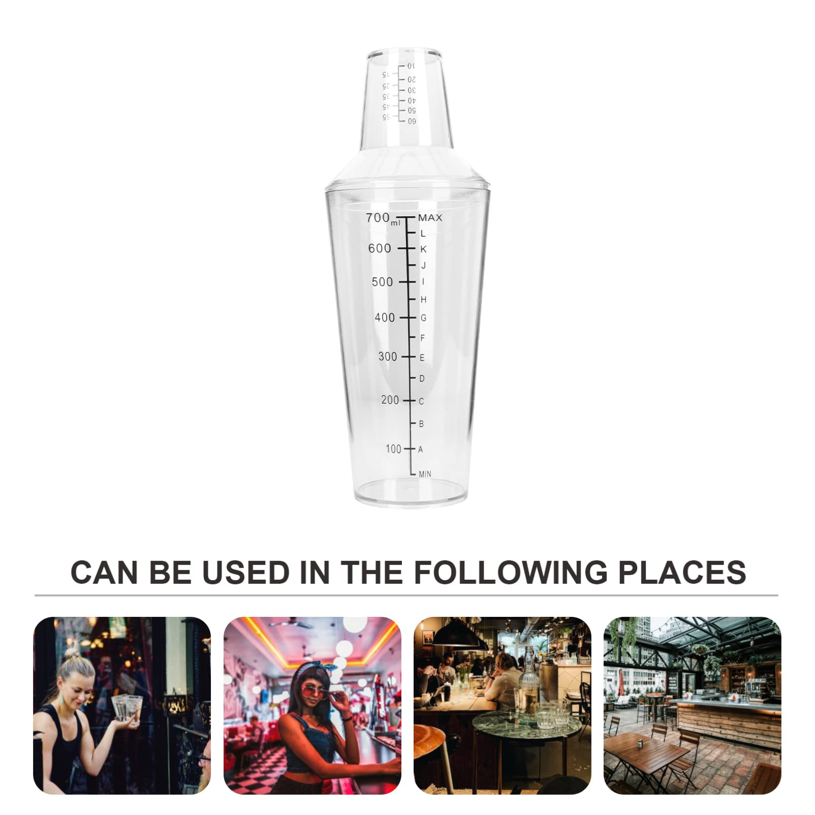 Zerodeko Snow Grams Plastic Cup - 16oz Clear Drinkware for Milk Tea, Cocktails & Protein Shakes | Stainless Steel Cocktail Shaker with Measuring Scale | Perfect for Bartending, Home Mixing & Party Drinks