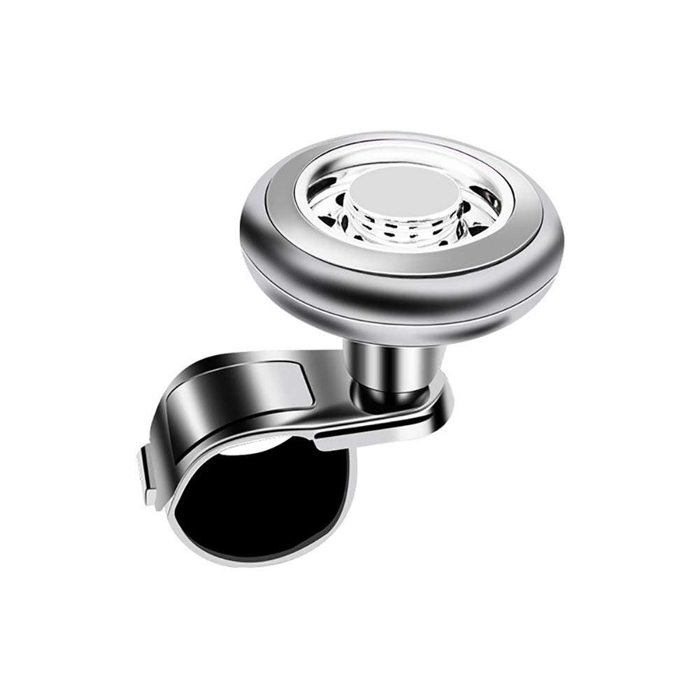 LUYANhapy9 Universal Car Steering Wheel Booster Ball - Silver Auto Interior Accessories for Trucks & Vehicles | Easy Grip Handle Knob & Stylish Car Decoration Gift | Perfect for Long Drives & Off-Road Adventures