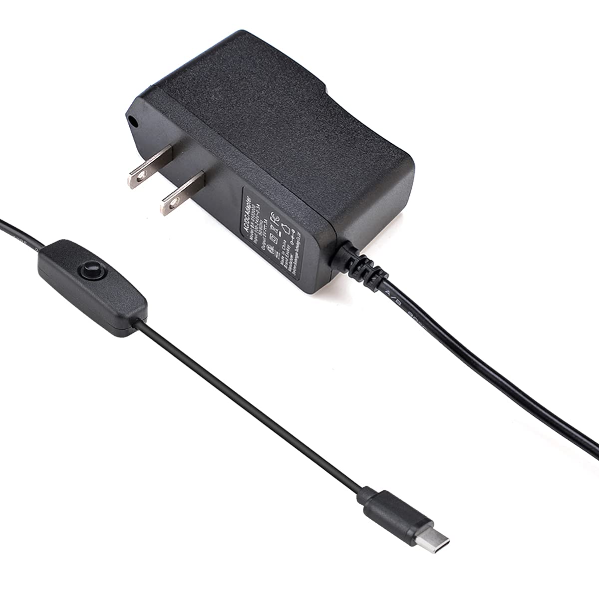 Raspberry Pi 4 B Power Supply 5V 3A USB C Charger Adapter - Fast Charging for Raspberry Pi 4, 3B+, 400 | Perfect for DIY Projects, Home Automation & IoT Devices