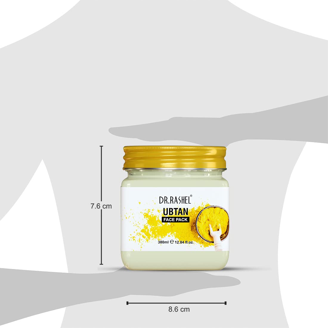 DR.RASHEL Ubtan Face Pack with Turmeric - Brightening & Oil Control for Glowing Skin, Treats Acne, Pimples, Blemishes & Pigmentation - Deep Cleansing Facial & Body Scrub (380ml) - Perfect for Daily Skincare Routine & Spa Treatments