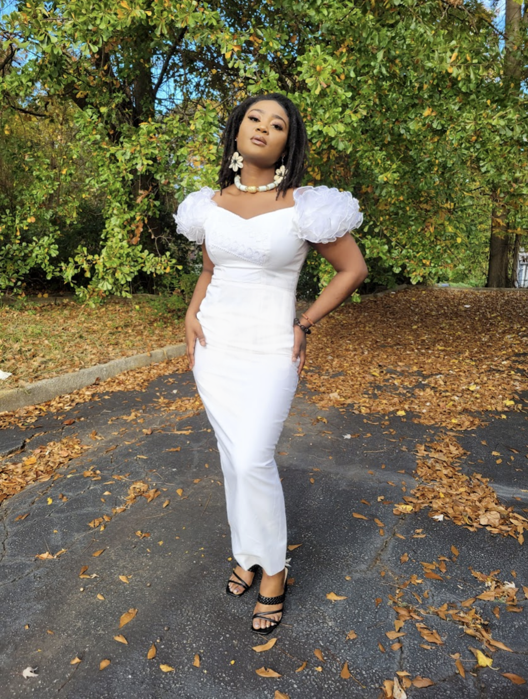 Eze Nwanyi African Dress with Puffy Shoulder Design DP7014 - Traditional Nigerian Attire for Weddings, Parties & Special Occasions