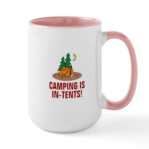 White/Pink Inside - Camping Is In Tents Mugs