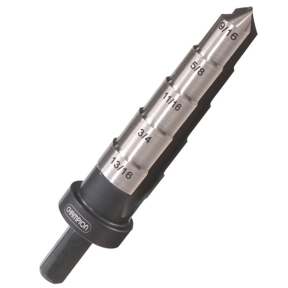 Champion Heavy Duty 3-Piece Step Drill Bit Set - High Speed Steel Step Reamers for Metal, Wood & Plastic - Perfect for DIY, HVAC, Electrical & Plumbing Projects