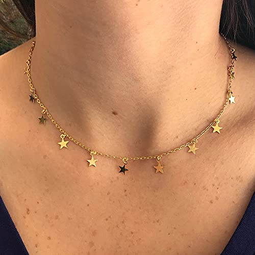 YANCHUN Star Layered Necklace Set - Adjustable Summer Beach Jewelry for Women, Trendy Choker & Charm Necklaces for Layering | Perfect for Vacation, Boho Outfits & Casual Wear