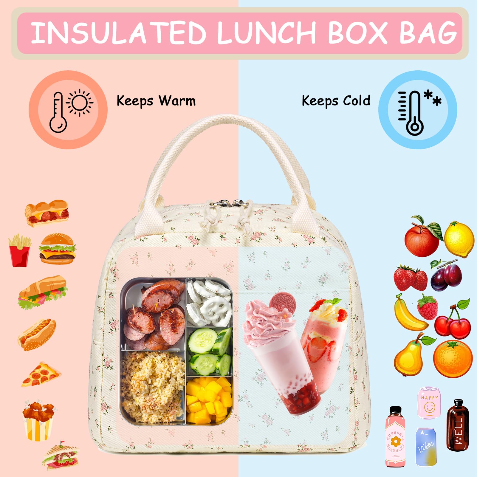 CAMTOP Girls Backpack with Lunch Box Set - Durable School Bookbag for Kids, Lightweight & Water-Resistant - Perfect for School, Travel, and Outdoor Adventures