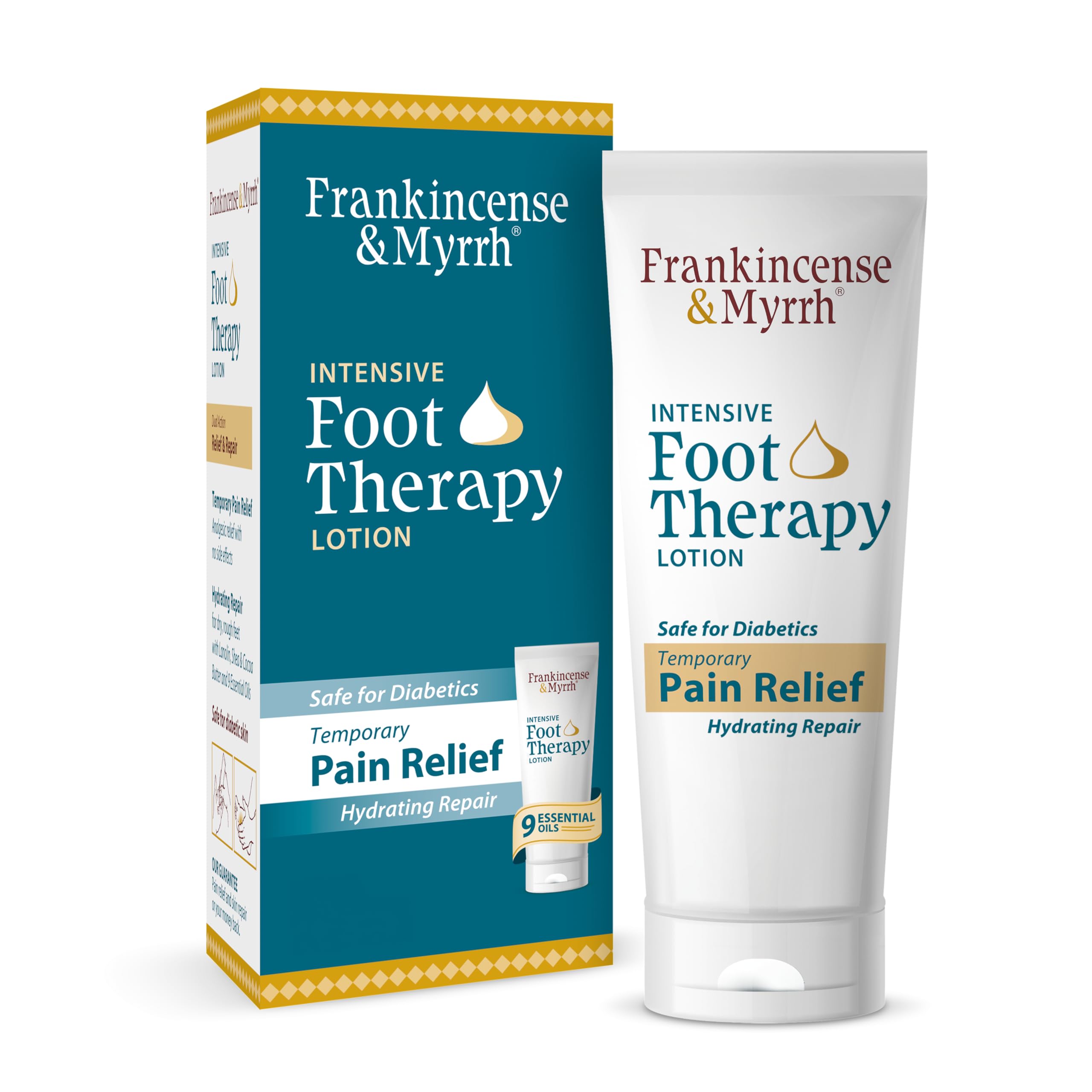 Frankincense & Myrrh Foot Pain Relief Cream - Intensive Moisturizing Therapy for Diabetic Neuropathy, Restless Leg Syndrome & Nerve Pain - Natural Essential Oil Formula, 3oz (1 Pack) | Perfect for Nighttime Foot Massage & Post-Workout Recovery
