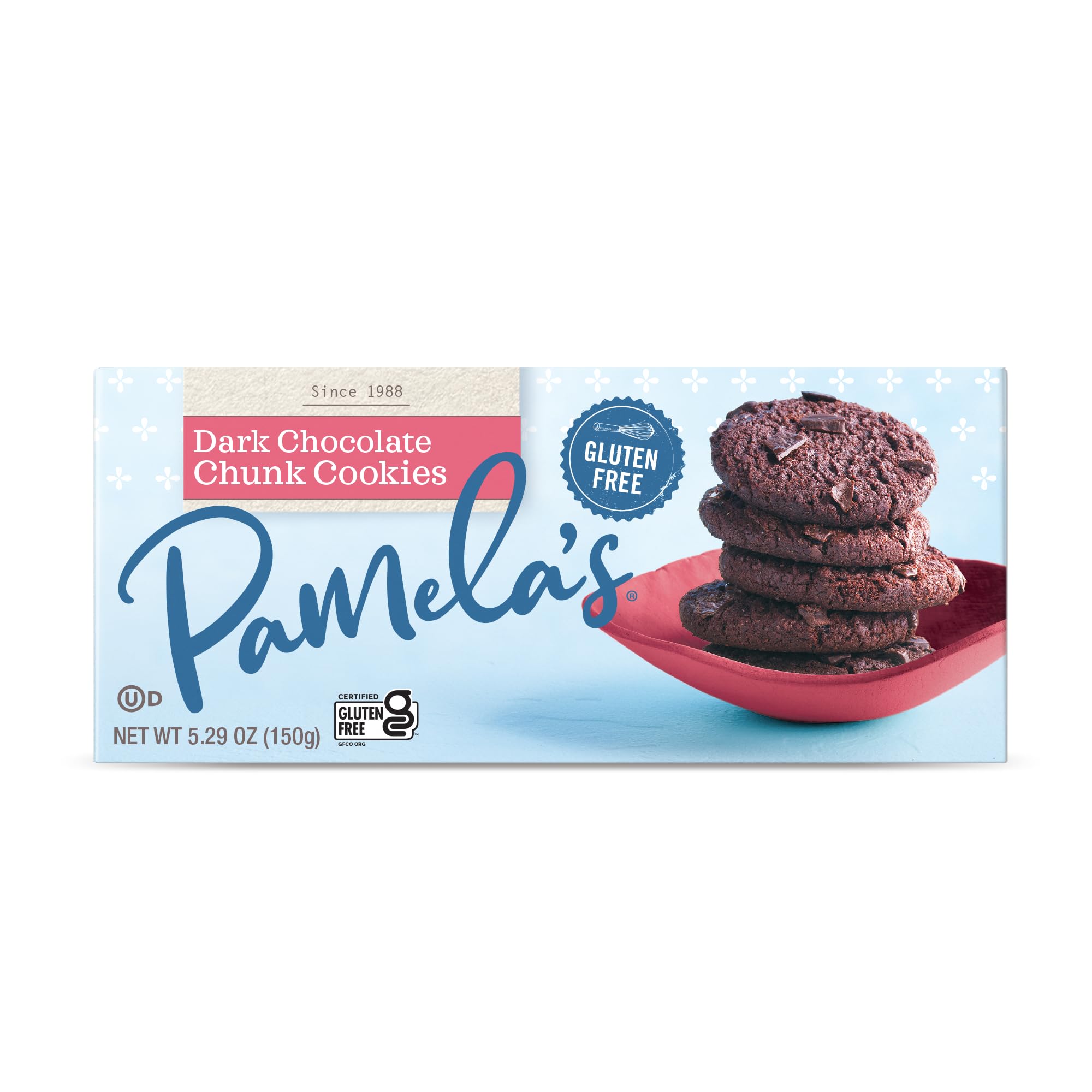 Pamela's Gluten Free Dark Chocolate Chunk Cookies - 6 Pack (6.25 oz Each) | Organic, Vegan & Delicious Snacks for School, Office & Travel