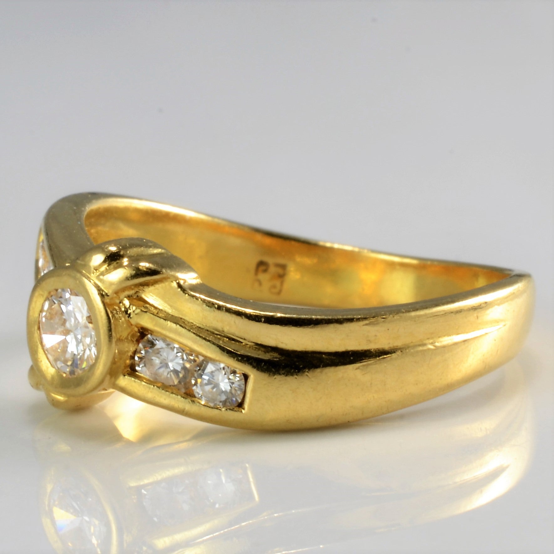 0.37 Carat Bezel Set Diamond Bypass Ring - Size 5.75 | Elegant Wedding Band, Anniversary Gift for Her | Perfect for Engagements, Proposals & Special Occasions