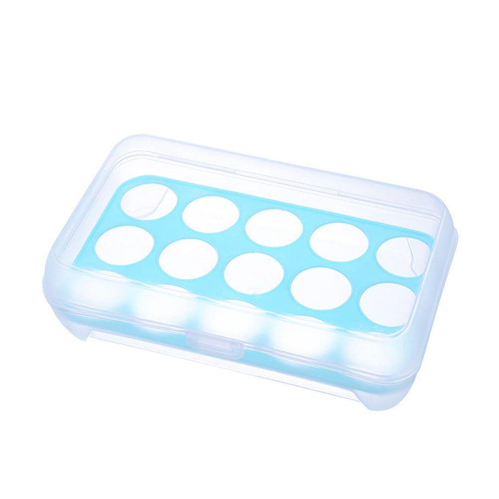 15-Grid Transparent Refrigerator Egg Holder - Shockproof Egg Storage Container & Organizer Tray for Fridge (Sky Blue) - Perfect for Kitchen Organization & Fresh Egg Storage