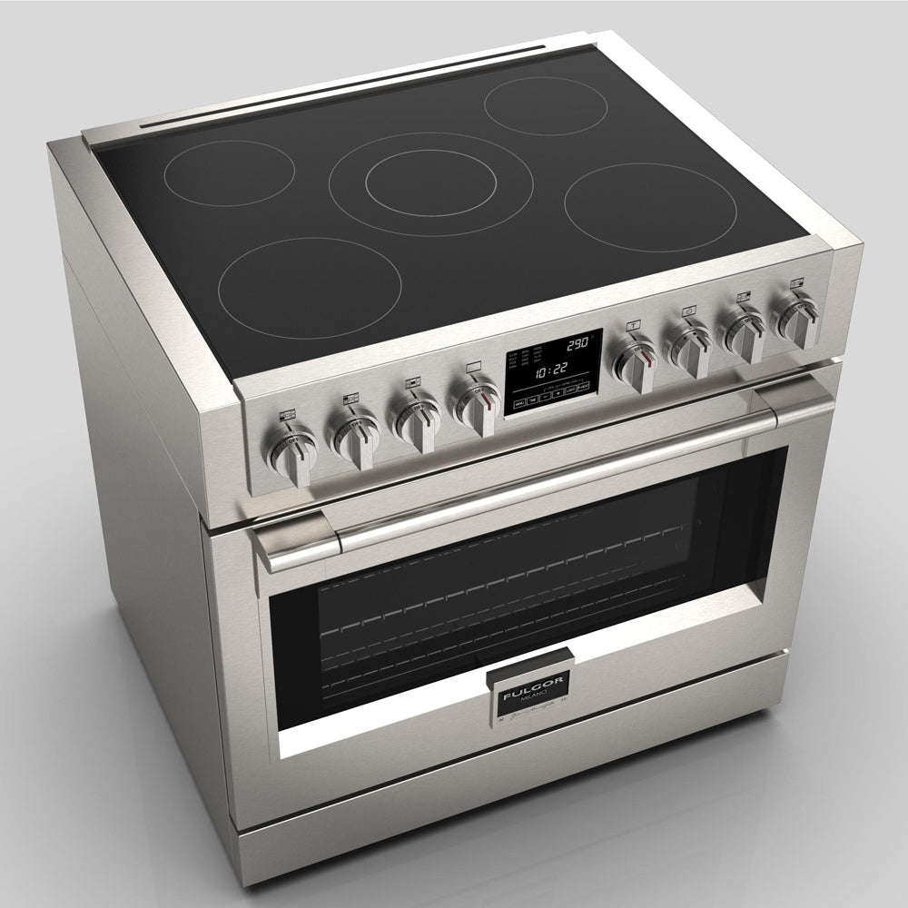 Fulgor Milano 36-Inch 600 Series Stainless Steel All-Electric Induction Range (Model F6PIR365S1) - Perfect for Modern Kitchens & Professional Chefs