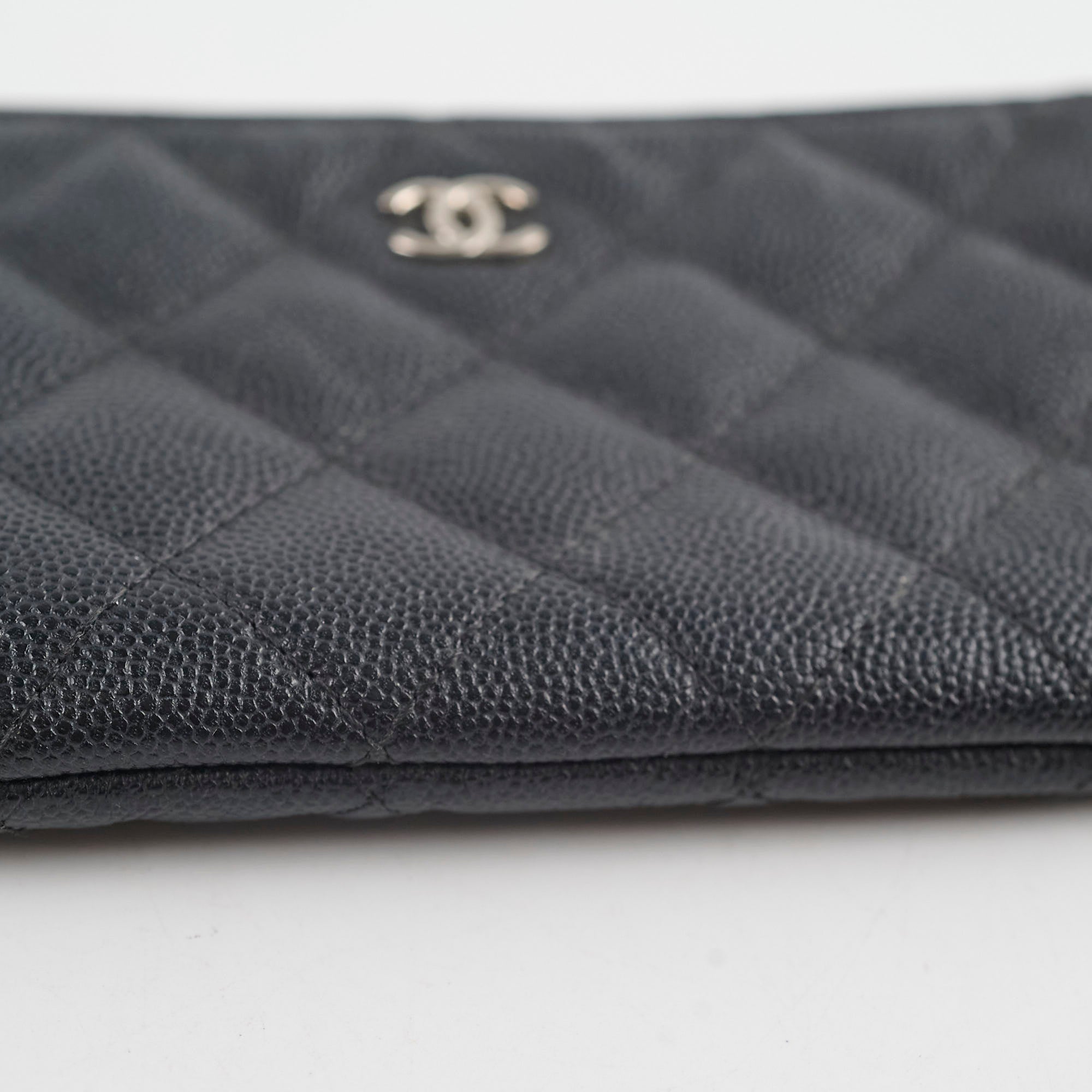 Chanel Caviar O Case Black Series 25 - Luxury Leather Card Holder for Women | Perfect for Everyday Use, Travel & Gift Giving