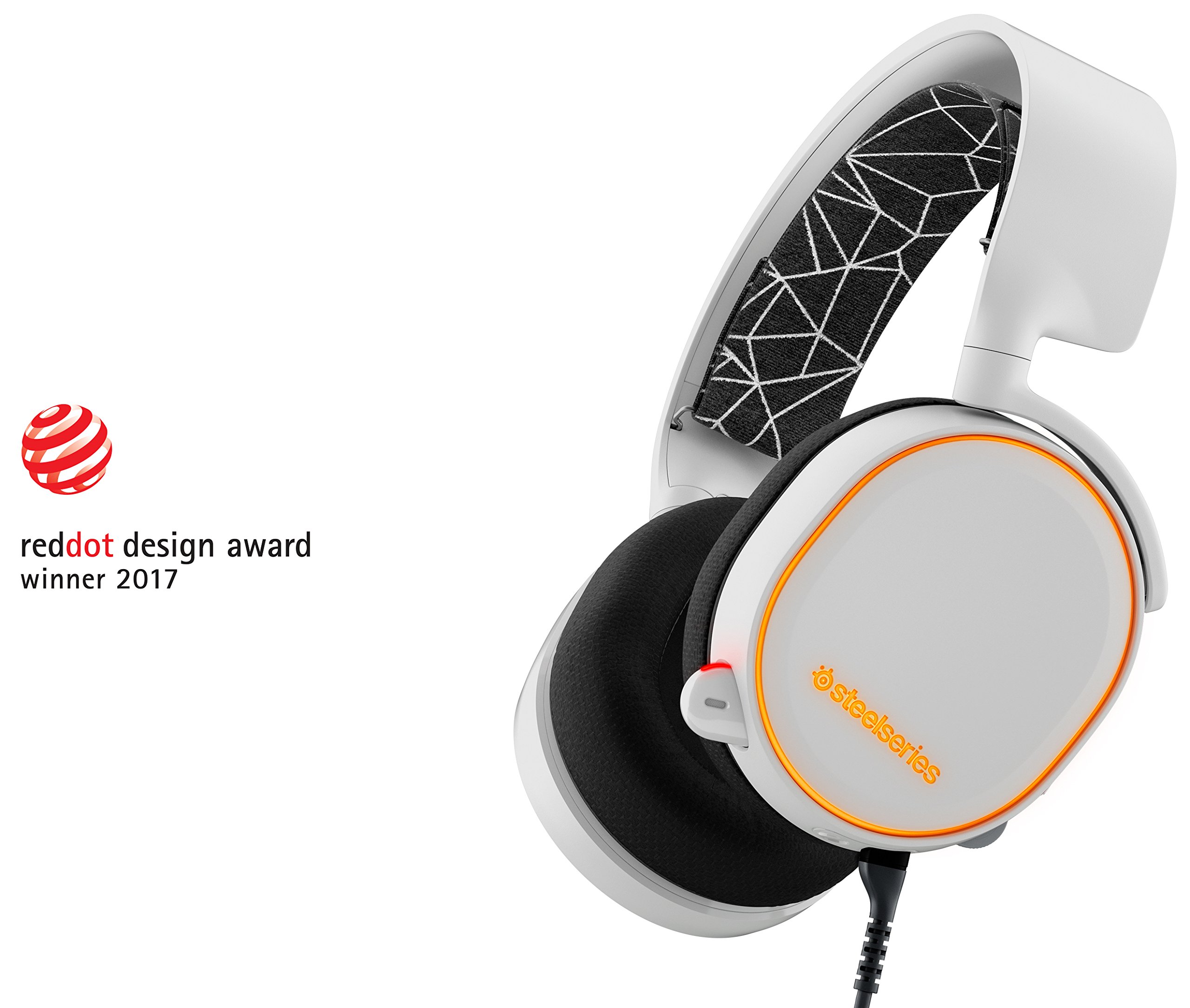 SteelSeries Arctis 5 Legacy Edition Gaming Headset with RGB Lighting & DTS 7.1 Surround Sound - Compatible with PC, Mac, PS4, Mobile & VR - White - Perfect for Competitive Gaming, Streaming & Virtual Reality