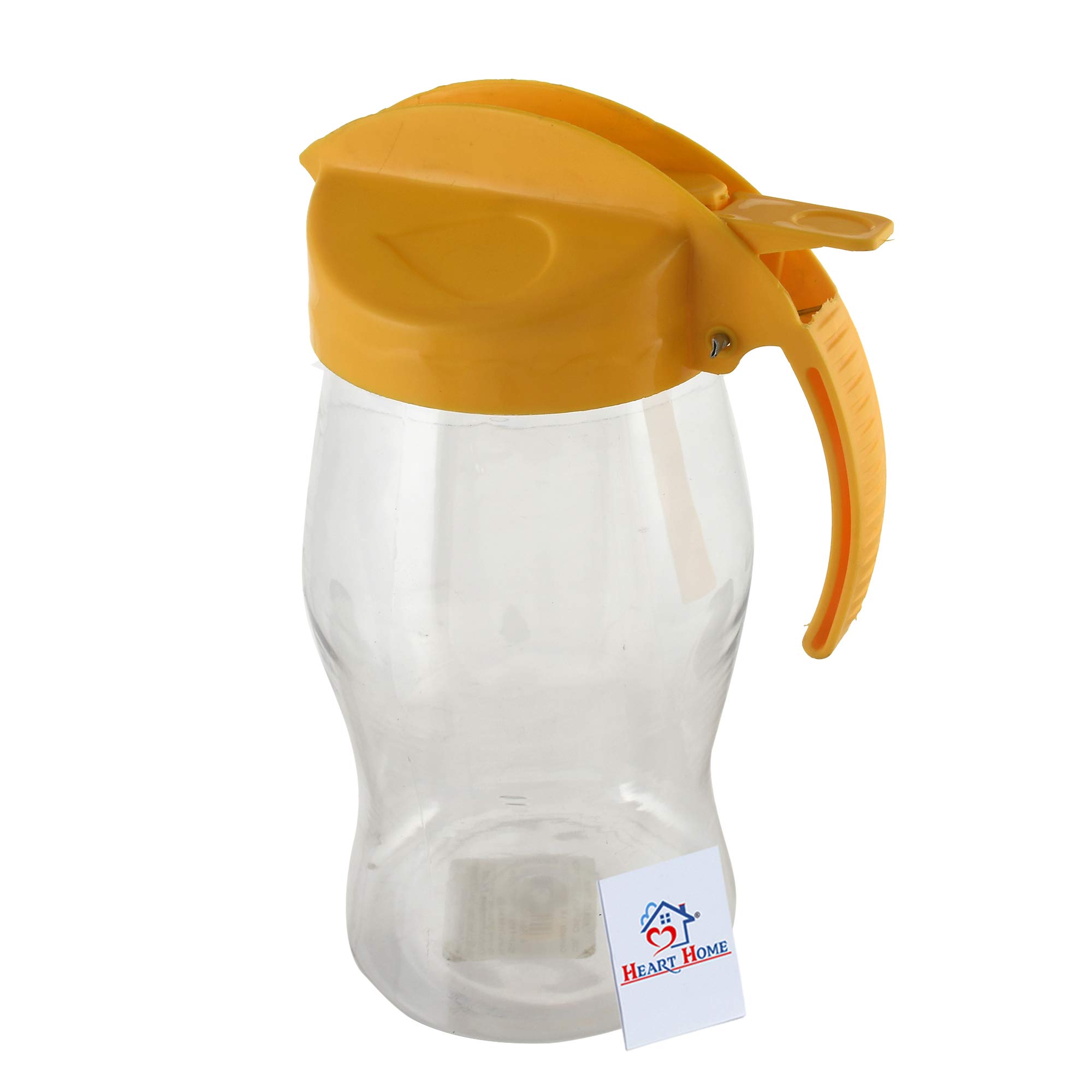 Heart Home 1100ml Leakproof Plastic Oil Bottle - Olive Oil Dispenser for Kitchen Storage, Drizzling & Cooking, BPA-Free, Easy-Pour Spout (Yellow, HEART11133) - Perfect for Salad Dressings, Baking & Daily Cooking