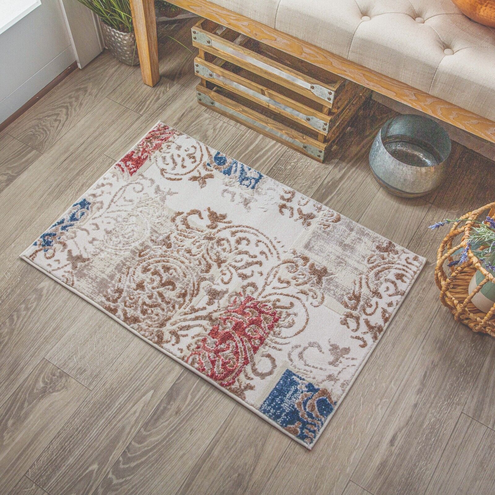 Storyville Scroll Modern Indoor Area Rug & Runner Rug - Soft Non-Slip Living Room Carpet for Bedroom, Hallway, and Home Decor