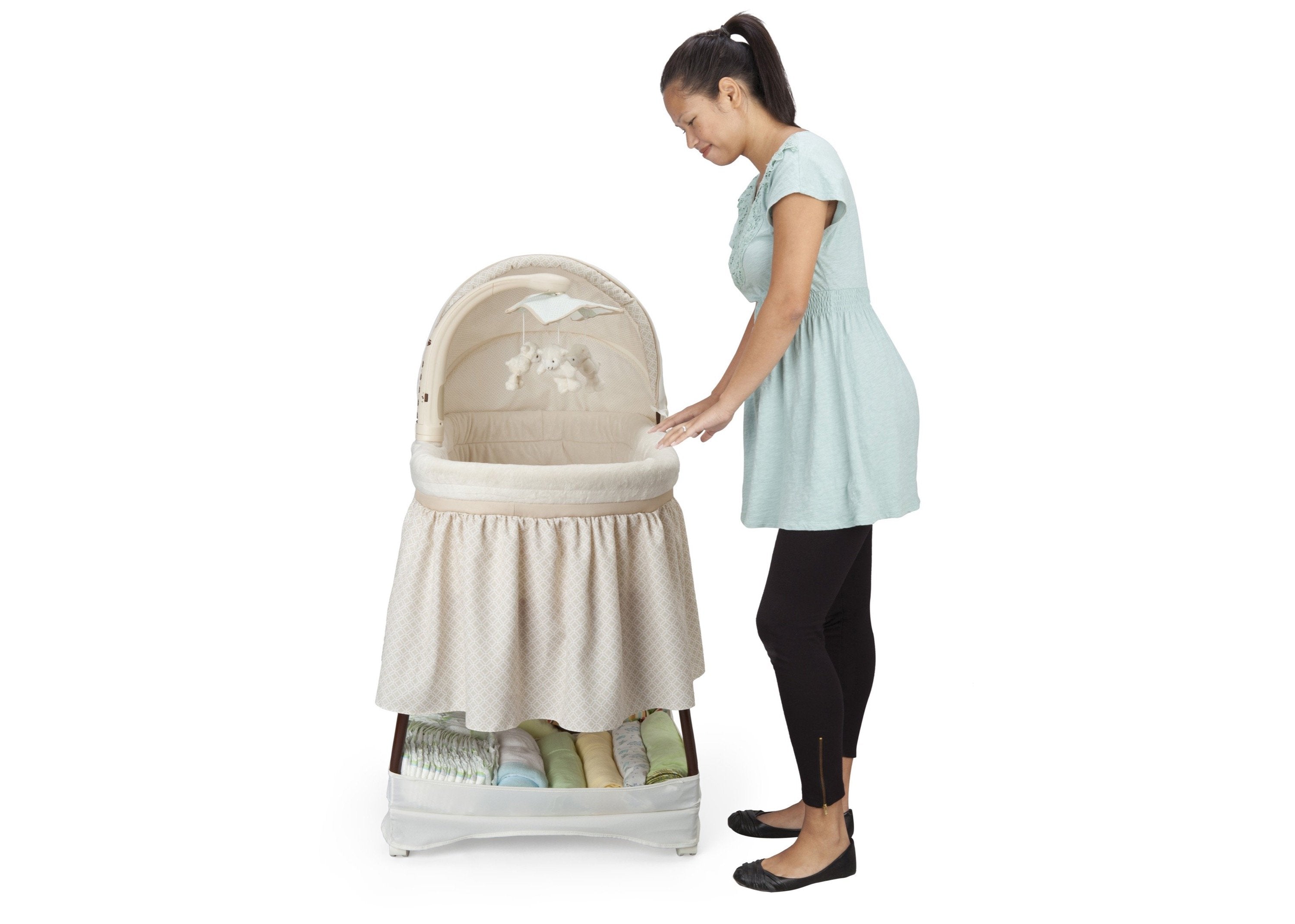 Slumber Time Elite Gliding Bassinet - Portable Baby Crib for Newborns & Infants - Smooth Rocking Motion for Better Sleep - Perfect for Nursery, Bedroom & Travel Use