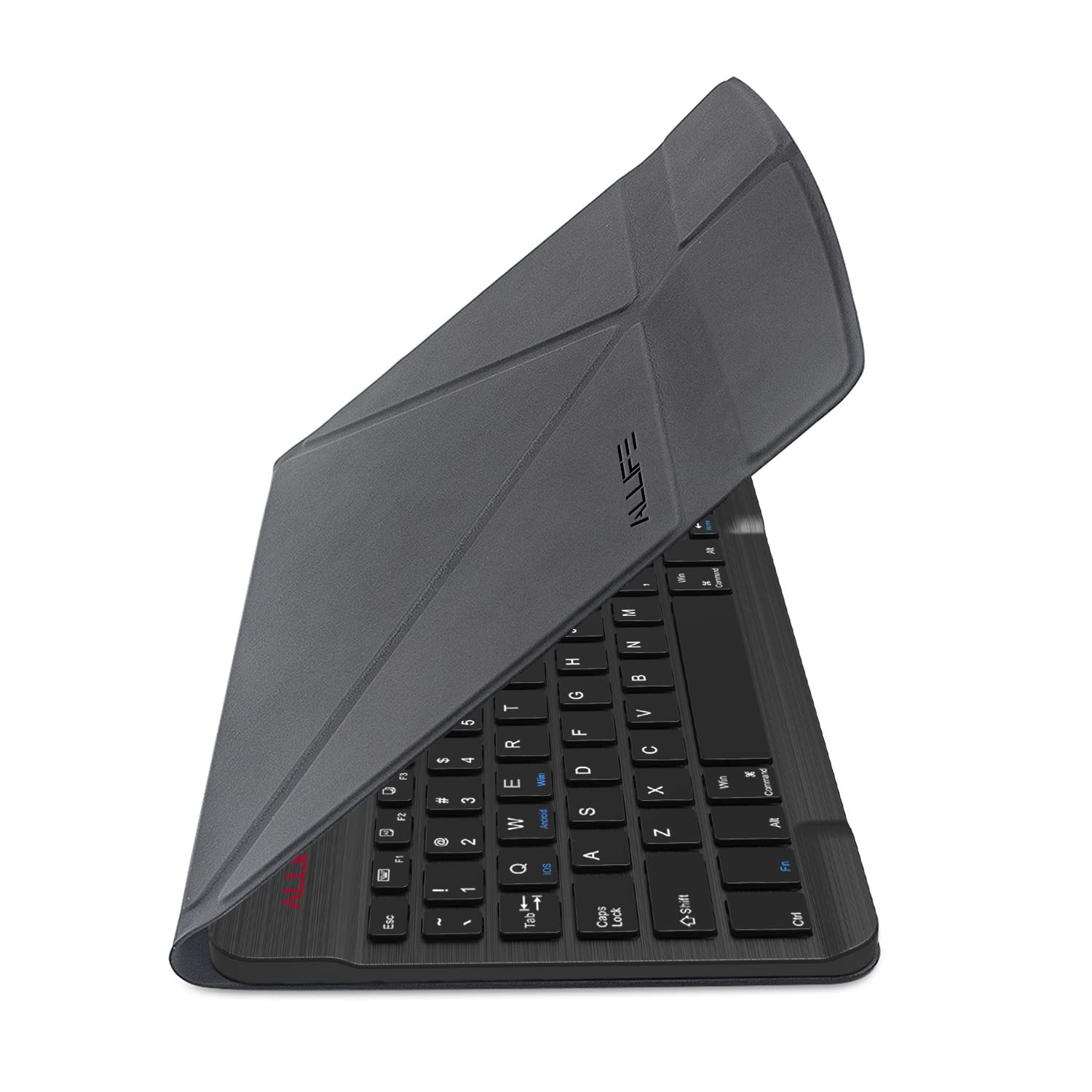 ALLIFE Universal Ultra Light Slim Portable Wireless Bluetooth 3.0 Keyboard - Compatible with iOS iPad, iPad Air, Pro, Mini, Android & Windows Tablets, PC, Smartphone - Includes Protective Case Stand - Perfect for Home Office, Travel & Remote Work