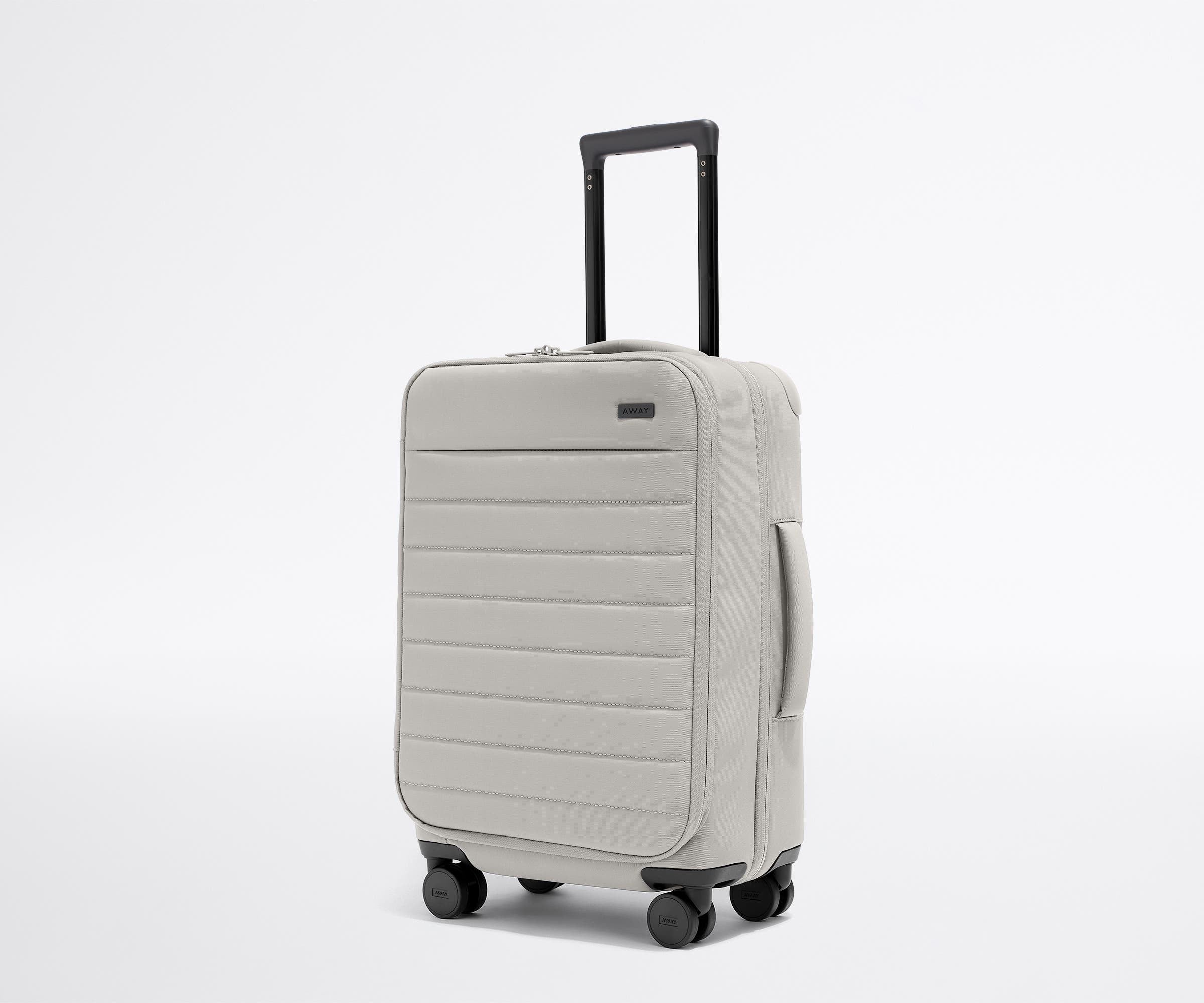 Softside Carry On Luggage in Cloud Gray - Lightweight & Durable Travel Suitcase for Airplane Cabin & Weekend Trips