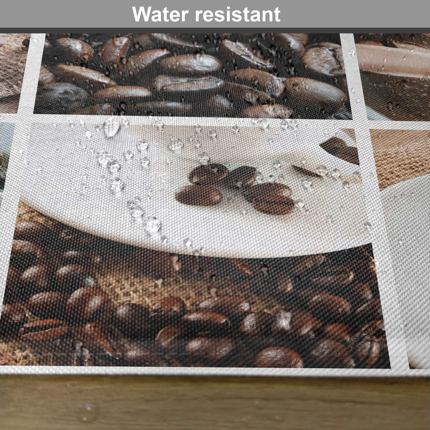 Lunarable Coffee Place Mats Set of 4 - Washable Fabric Table Mats with Coffee Beans, Desserts & Cinnamon Design for Dining Room & Kitchen Decor in Dark & Pale Brown | Perfect for Coffee Shops, Breakfast Nooks & Cozy Home Dining