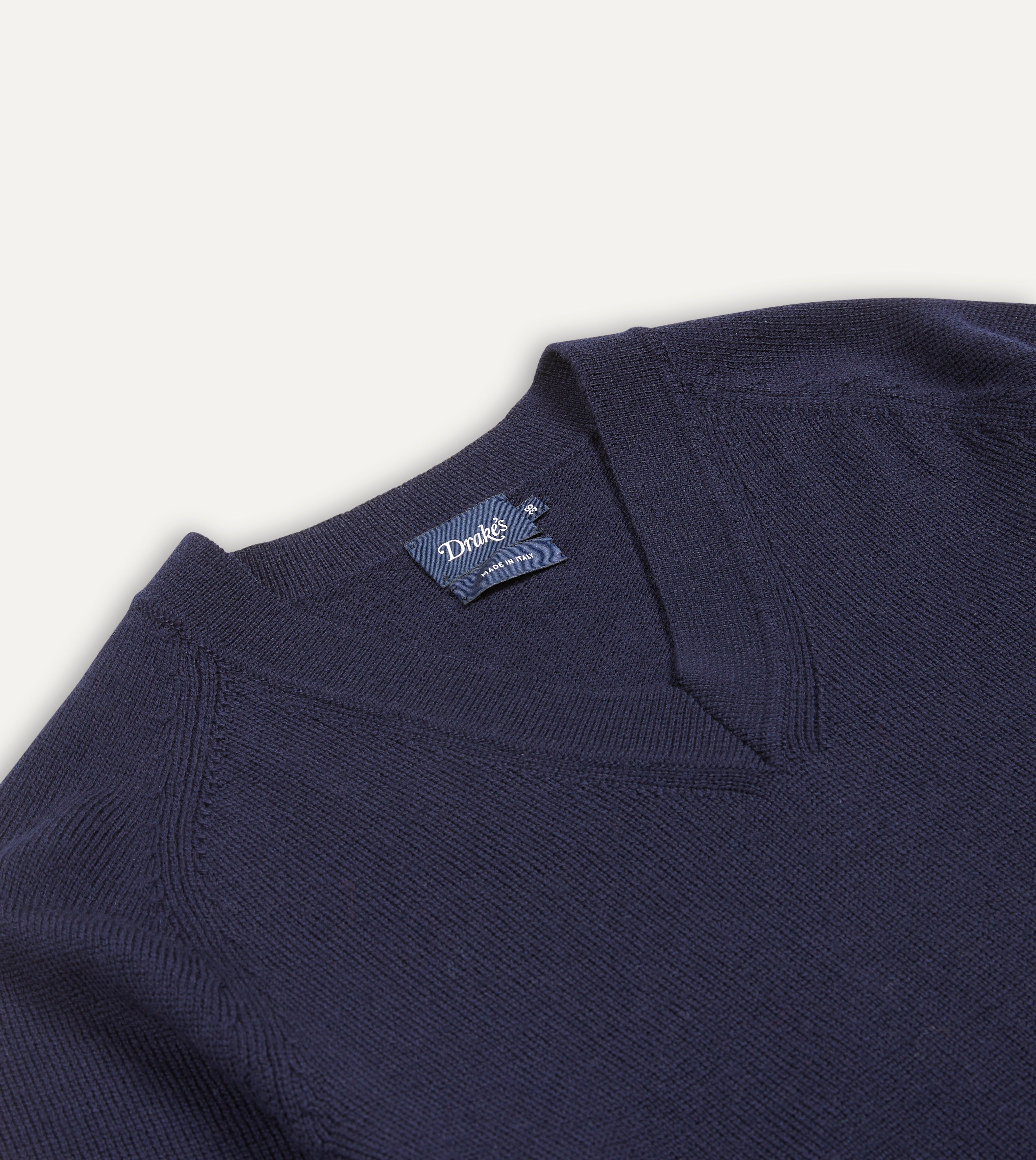 Premium Navy Blue Merino Wool V-Neck Sweater for Men - Soft & Warm Winter Pullover - Perfect for Office, Casual Wear & Outdoor Activities