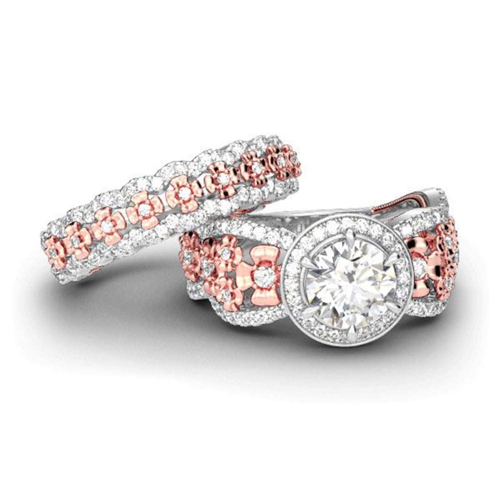 Jeulia 3.5 Carat Floral Engagement Ring for Women - 925 Sterling Silver Halo Bridal Set with Round Cut Cubic Zirconia - Perfect for Wedding, Proposal, Anniversary & Promise Gifts (Bridesmaid, Fiancée, Wife)