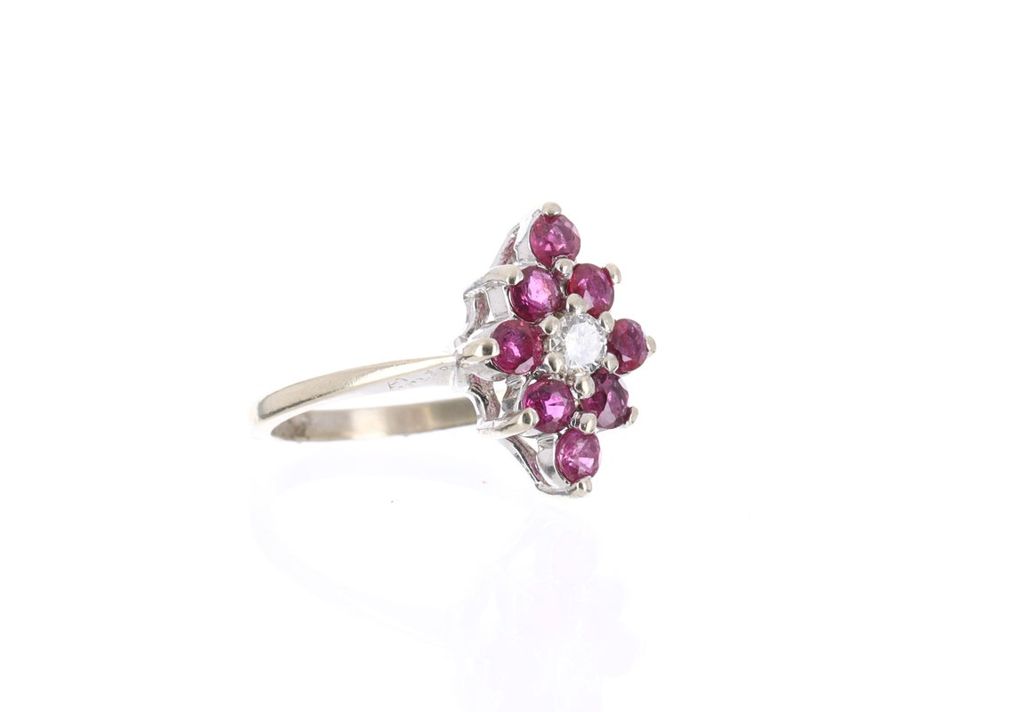 0.80tcw Natural Ruby & Diamond Cocktail Ring in 14K Gold - Elegant Women's Jewelry for Parties, Weddings & Special Occasions