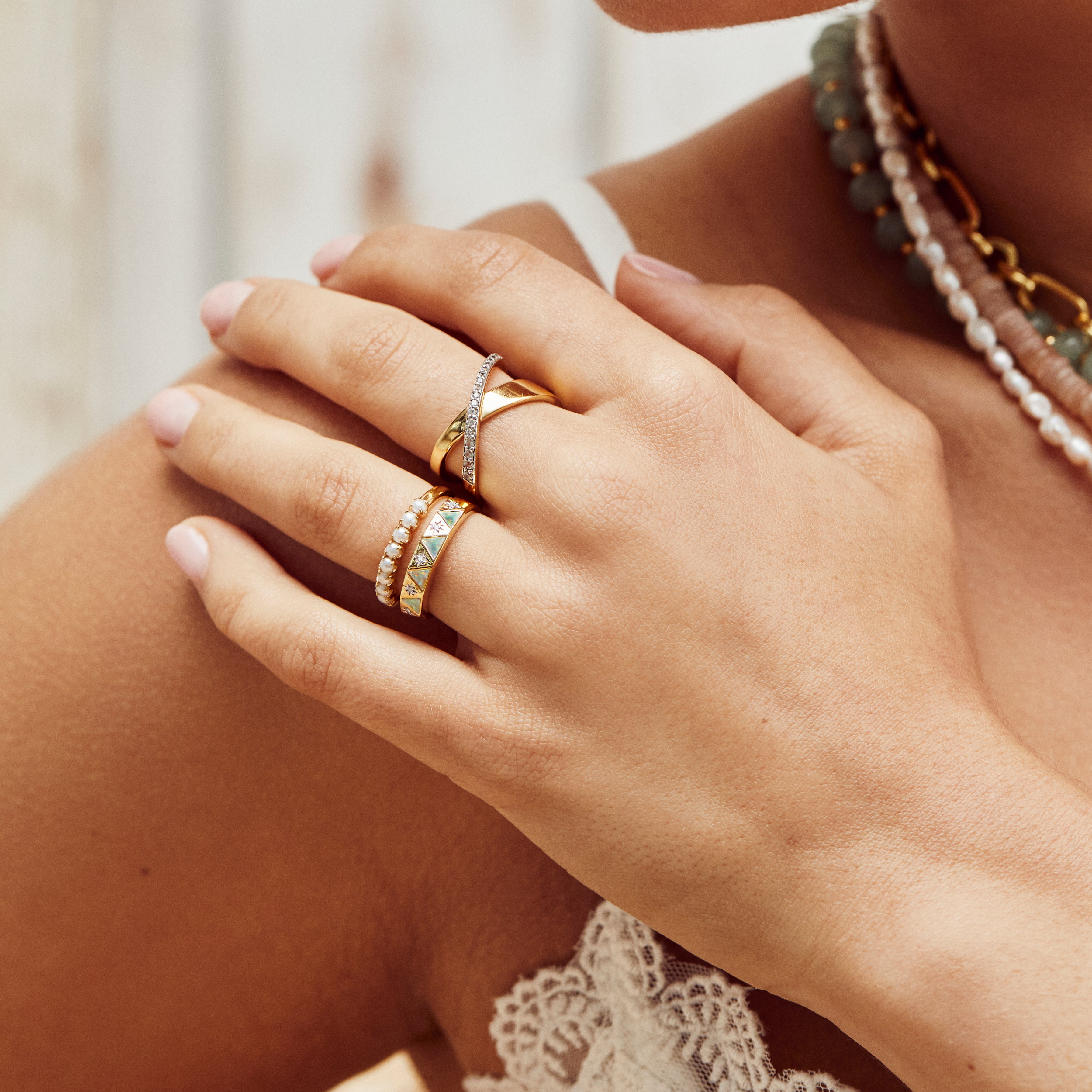 Cosmic Double Wrap Ring for Women - Elegant Stackable Boho Jewelry - Perfect for Layering & Everyday Wear