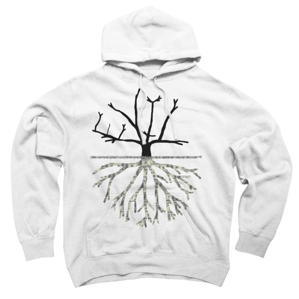 Design By Humans Unisex 'Money The Root of Evil' Pullover Hoodie by Iampayne | Soft Cotton Streetwear for Men & Women | Perfect for Casual Wear, Gifts & Urban Fashion