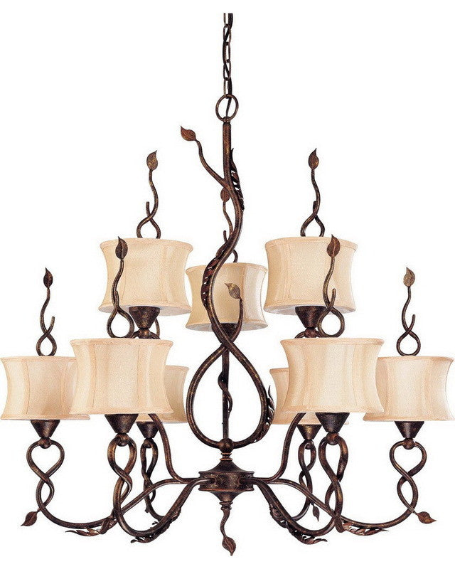 Nuvo Lighting 60 1423 Trellio Collection 9-Light Chandelier in Autumn Gold Finish - Elegant Dining Room Lighting for Home Decor & Interior Design