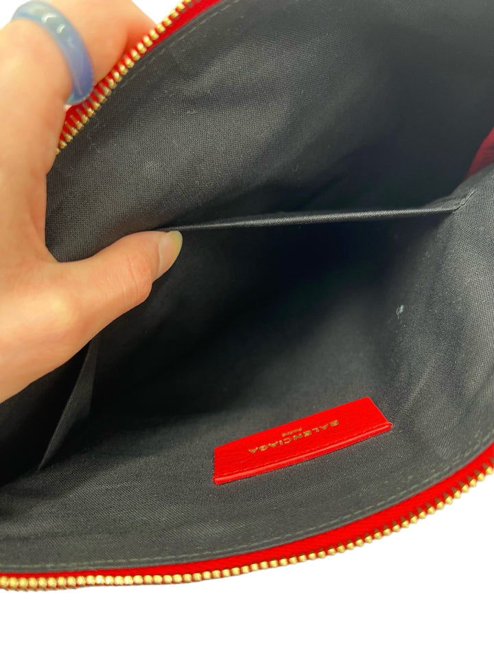 Balenciaga Motocross Red Women's Zip Pouch - Stylish & Compact Wallet for Everyday Use, Travel & Parties | Luxury Designer Clutch Bag for Women
