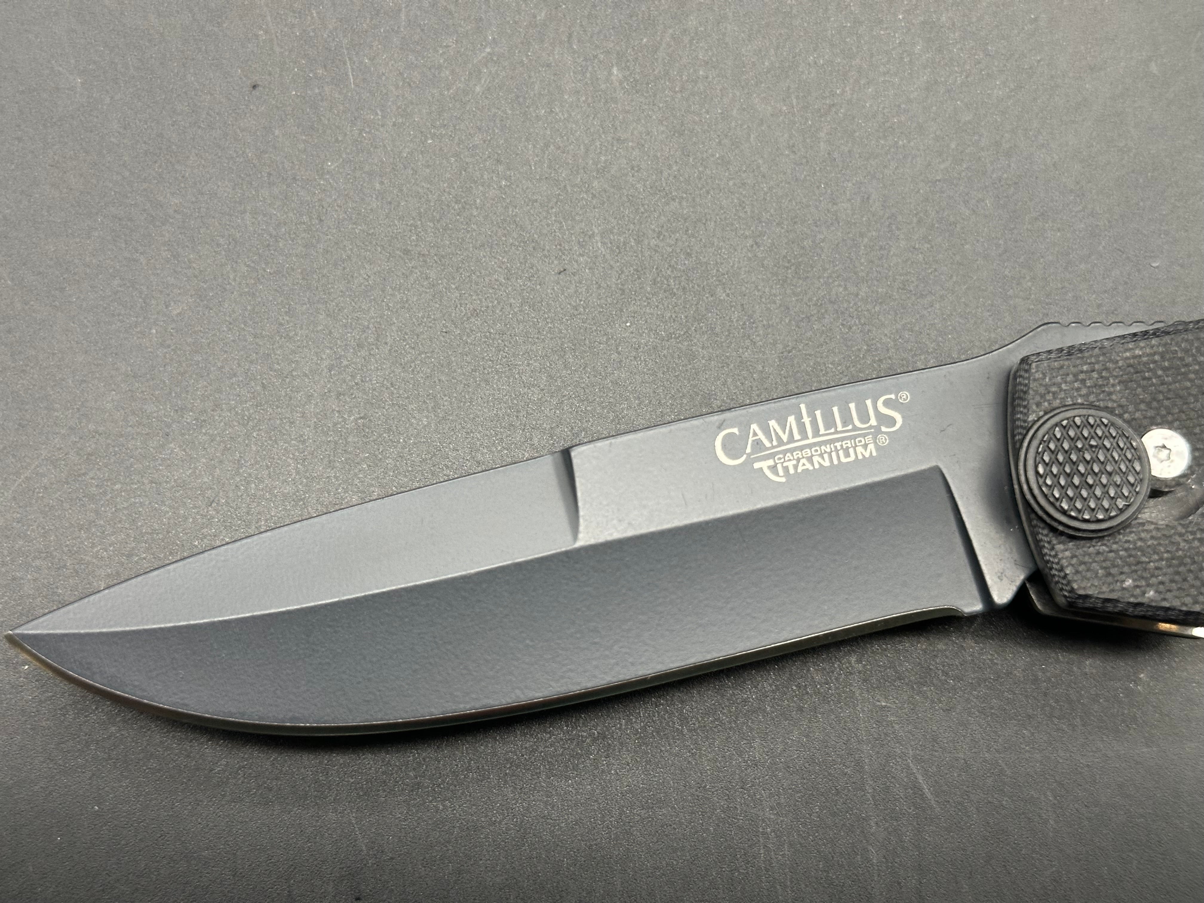 Camillus Cuda Folding Knife - Black G10 Handle with AUS 8 Stainless Steel Blade - EDC, Camping, Hunting & Outdoor Survival Tool