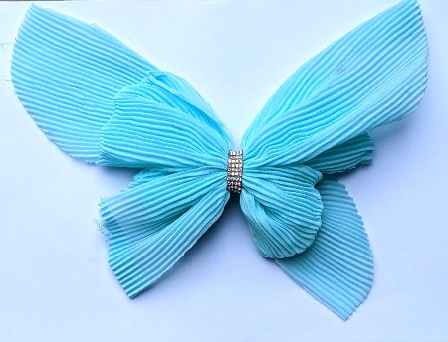 VSAKSH Large Rhinestone Bow Hair Clip for Women - Strong Hold Hair Barrettes with Long Ribbon, Elegant Hair Accessories for Parties, Weddings & Daily Wear