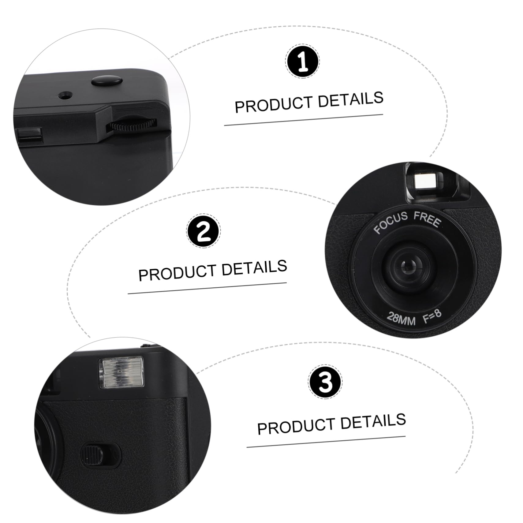 OSALADI 3 Pack Retro Film Camera with Built-in Flash - Vintage PVC Travel Camera for Photography Enthusiasts | Perfect for Travel, Parties & Vintage Photography